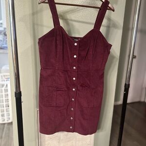 Express Deep Burgundy Corduroy Dress